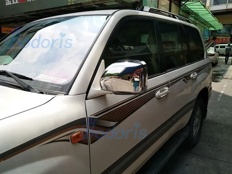 Фото Для Toyota Land Cruiser 100 FJ100 Lexus LX470 1998-2007 крышка зеркала накладка рамка панели хромированные аксессуары для стайлинга автомобилей №5
