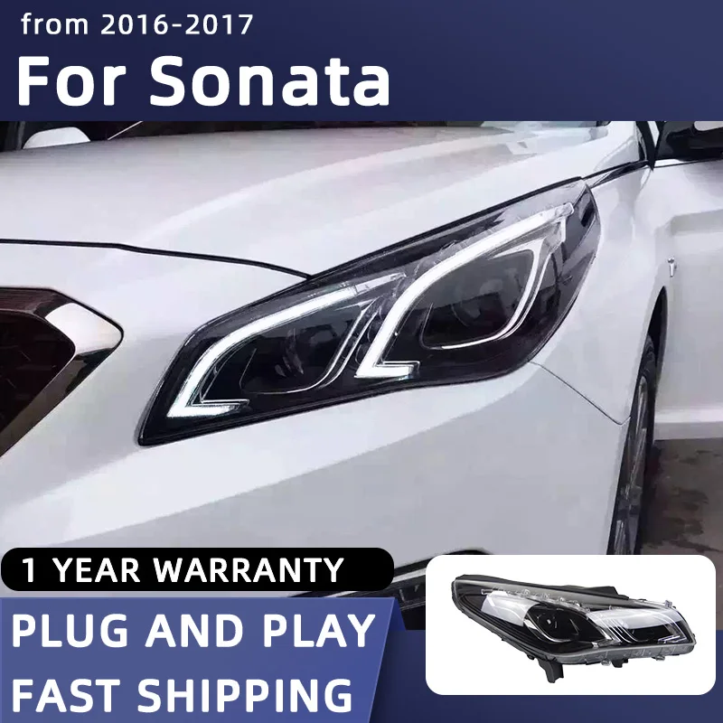 

Car Styling Head Lamp for Sonata LED Headlight 2016-2017 Headlights DRL Signal Projector Lens Automotive