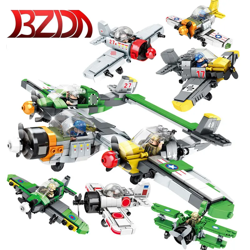 

World War II Military Series 88051 Alliance Fighter BZDA Building Blocks DIY Aircraft Model building blocks