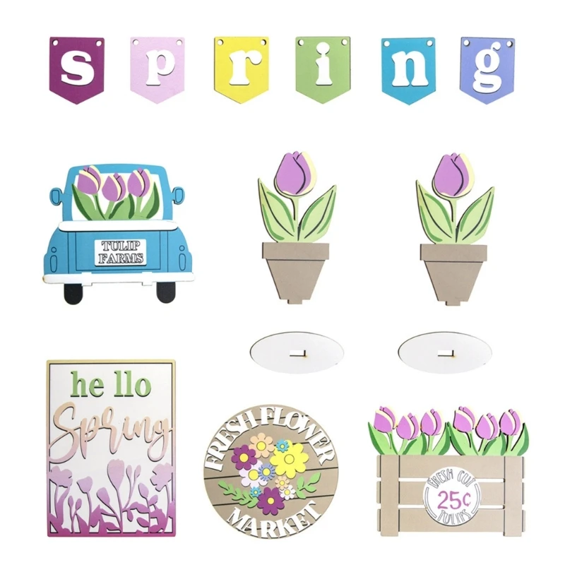 

12 шт., настольные украшения «Hello Spring»
