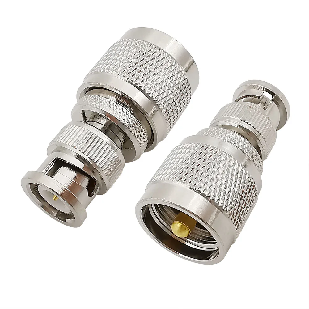 

2Pcs RF Coaxial Coax Adapter BNC Male to UHF Male PL-259 PL259 Connectors for Ham Radio WiFi Antenna Extension Cable