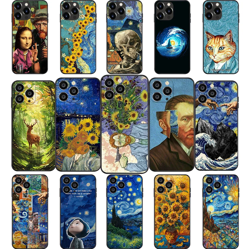 IQ-40 Van Gogh Звездный Подсолнух мягкая модель для OPPO A8 A31 A9 A5 F11 Reno 3 A91 F15 A93 A54 A5S A7 A12 A12S A74
