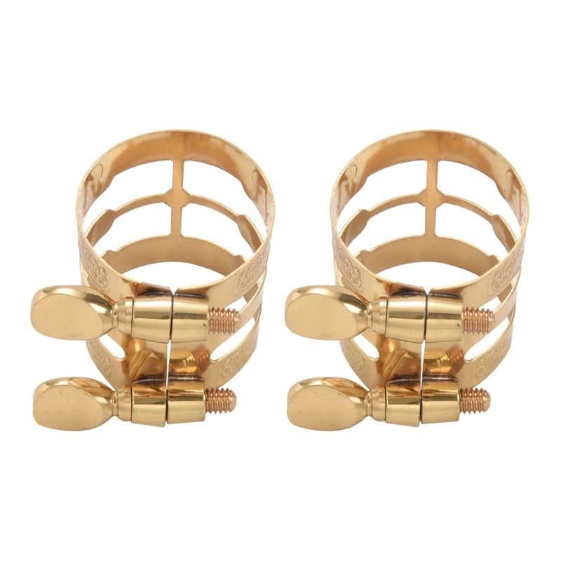 

2X New Carved Metal Ligature Alto Sax Clarinet Mouthpiece Ligature Clip For Alto Saxophone
