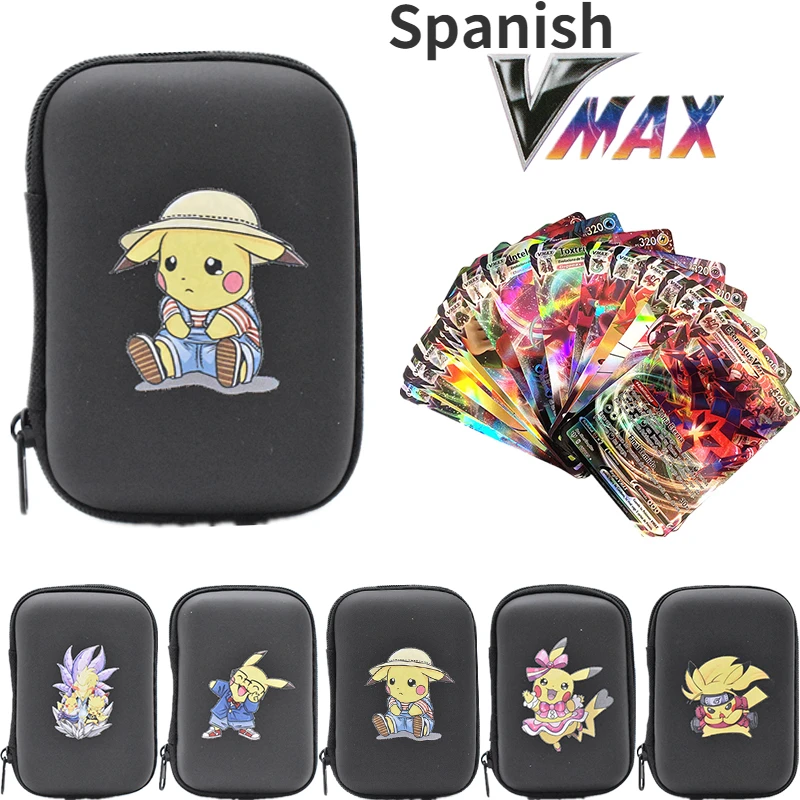 

New Listing Pokemon Cards Box V MAX GX Spanish Version Game Battle Tag Shining Vmax Pokemon Cards Collection Storage Bag Gifts