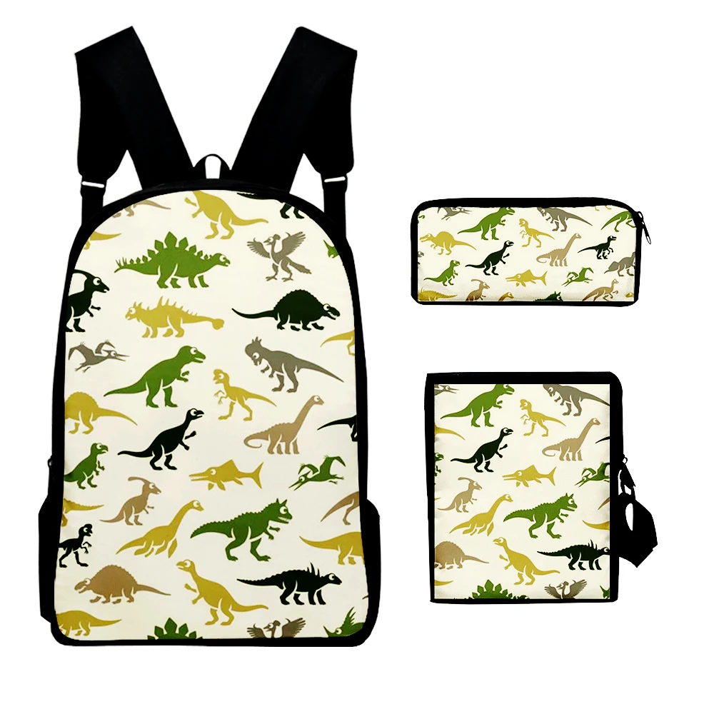 

Creative Fashion Novelty dinosaur 3D Print 3pcs/Set pupil School Bags Laptop Daypack Backpack Inclined shoulder bag Pencil Case