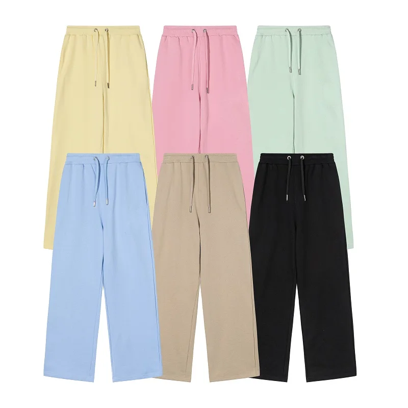 

2023 Men Women Autumn Winter High Quality Sweatpants Heart Embroidered Pants Straight Trousers contracted loose Couple Trousers