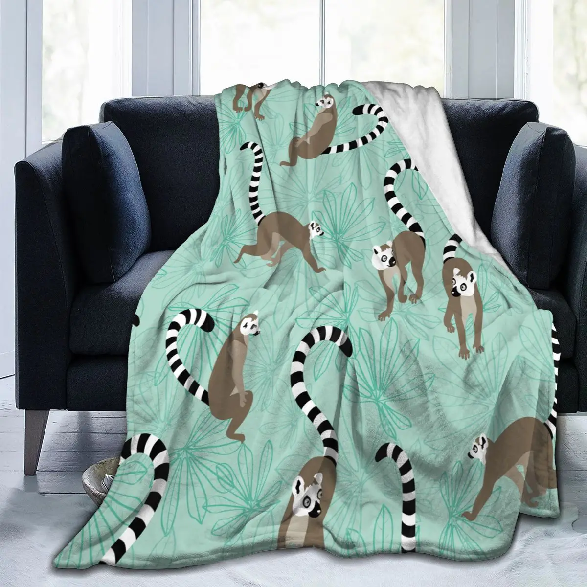 

Фланелевое Одеяло Katta Lemur с листьями маниока светильник кое тонкое механическое моющееся теплое мягкое одеяло s диванное покрывало для кров...