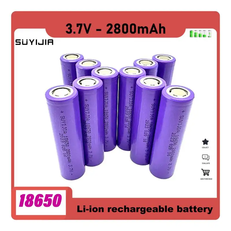 

SUYIJIA 18650 Battery 3.7V 2800mAh Li-ion Rechargeable Battery for UAV Flashlight Electronic Cigarette Headlight Spare Battery