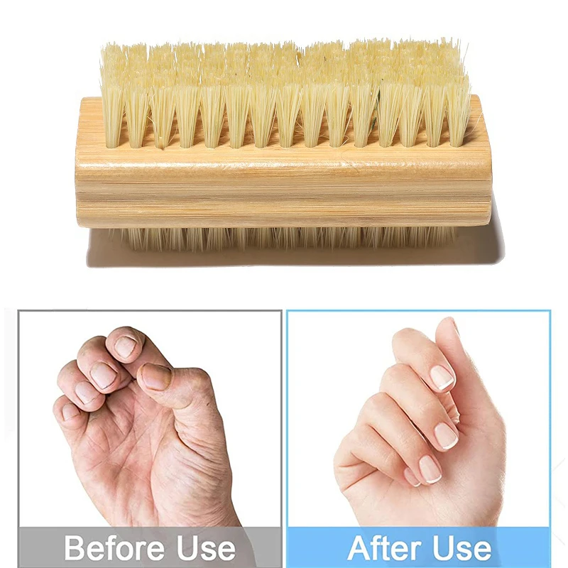 

1 шт., двусторонняя щётка для маникюра и педикюра, с деревянной ручкой