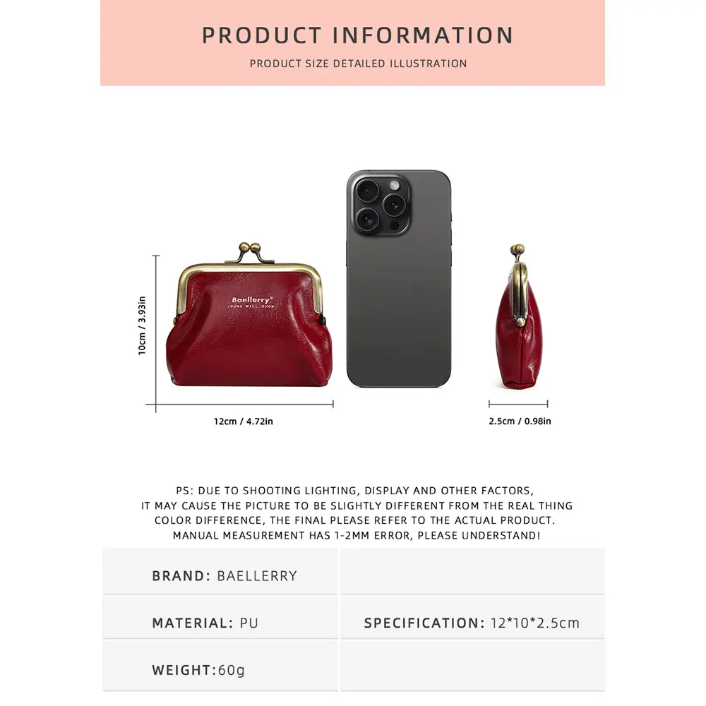 Новые простые короткие женские кошельки Baellerry карман для монет держатель карт