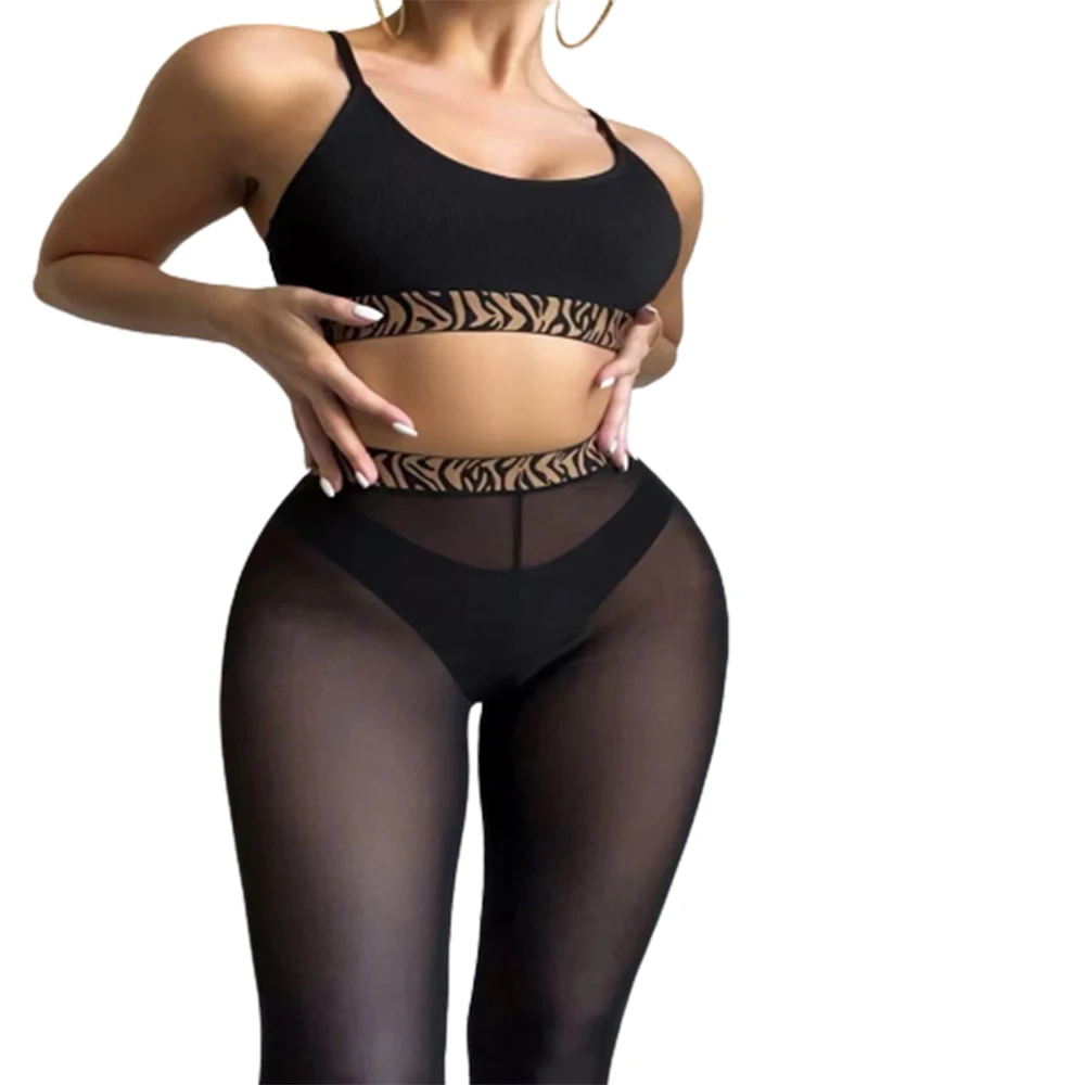 

Женский комплект бикини с высокой талией FS, черный купальный костюм-бюстье с круглым вырезом, колготки, купальник из трех предметов, для лета, 2022