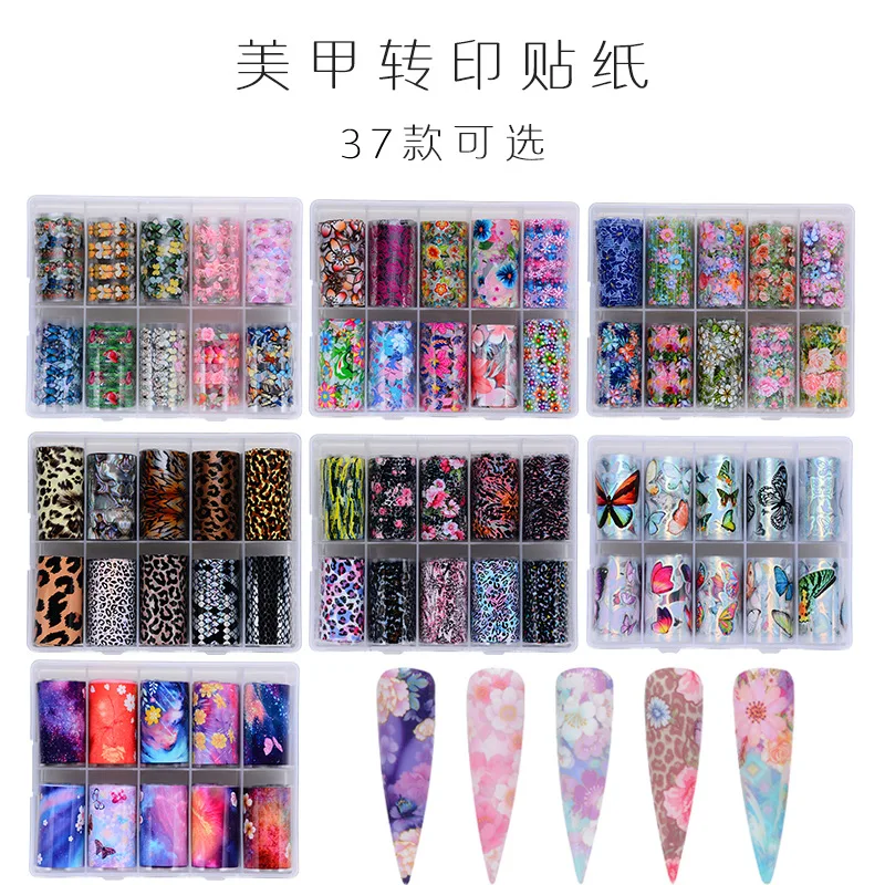 

Nail Transfer Decal Star Paper Tibetan Flower Laser Flower Angel Gold and Silver Christmas Halloween Nail Art