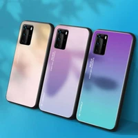for huawei nova 8 7se 5i 3 gradient glass phone case for huawei p50 p40 pro p30 lite p20 dazzle color shell tempered glass cover