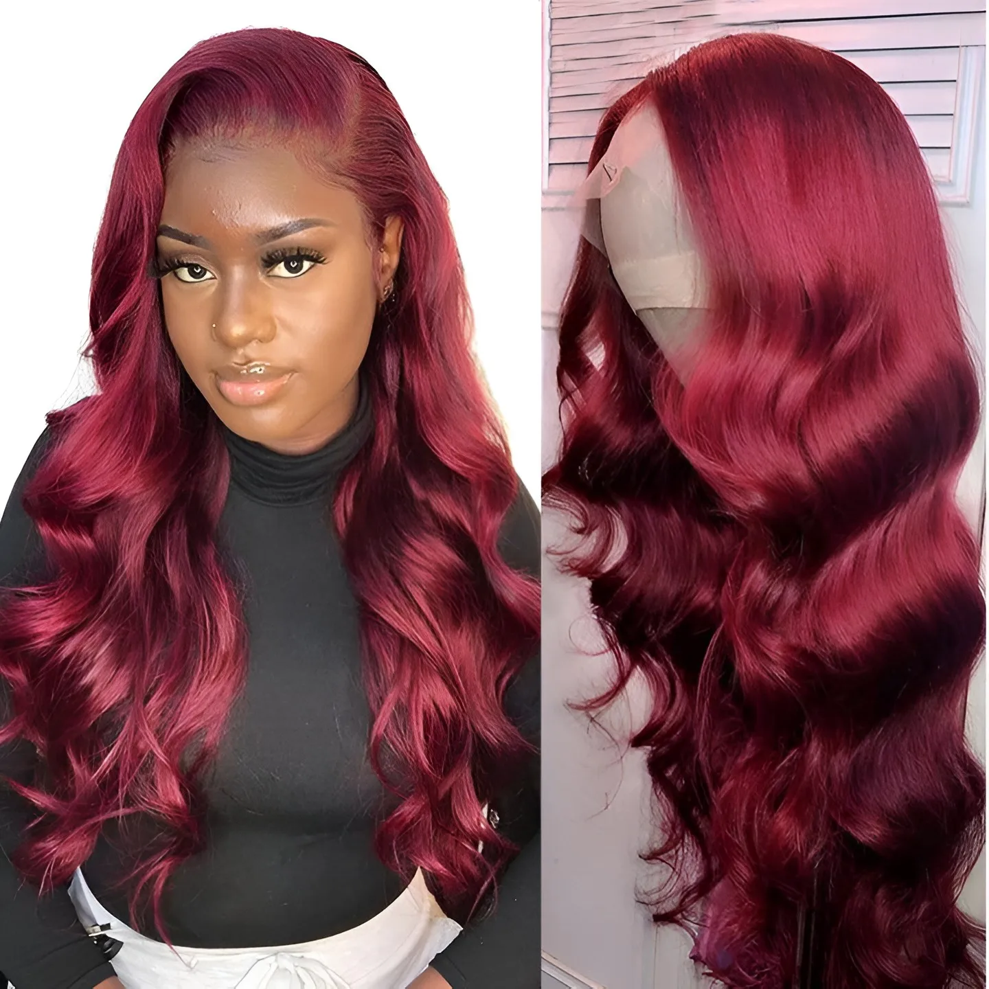 

99J бразильские волнистые парики 13x4, бордовые HD прозрачные передние человеческие волосы на сетке, парики для черных женщин