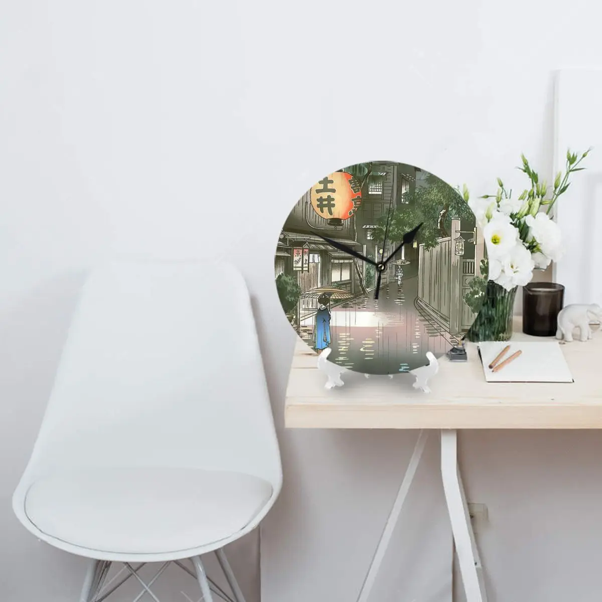 Японское настенное искусство вечеринка в Ushigome 1939 Tsuchiya Koitsu настенные часы