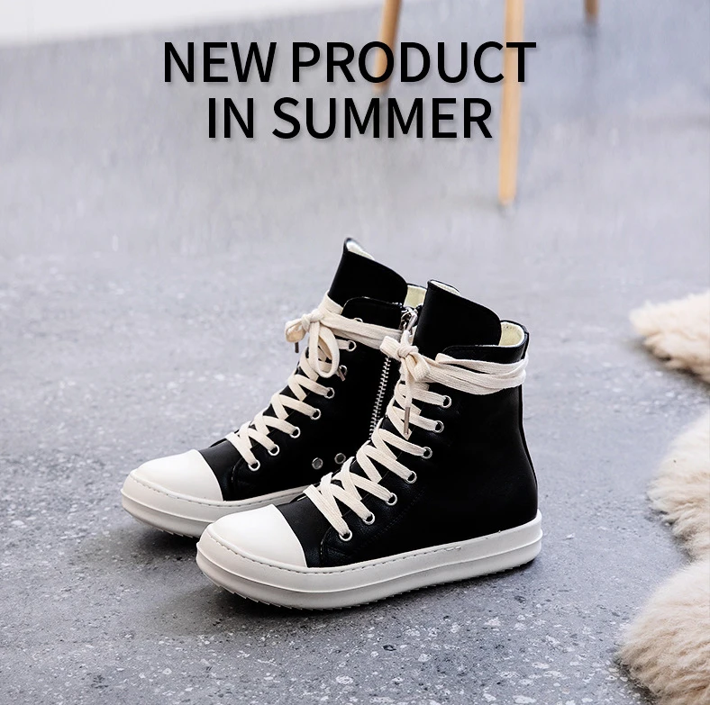 Rick Canvas Shoes For Women 2023 Men Shoes Casual new in Black Short Boots Platform Fashion Luxury Designer Summer Shoes