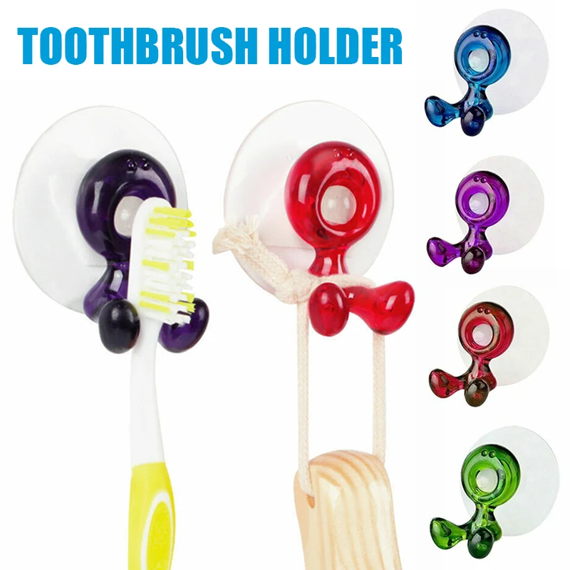 Симпатичный настенный держатель для зубных щеток на присосках для ...