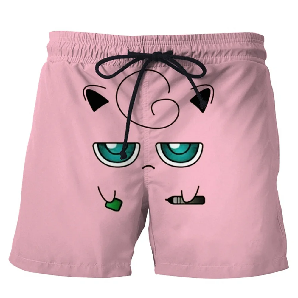 Летние мужские свободные шорты S-5XL Pokemon пляжные для фитнеса спортивные брюки