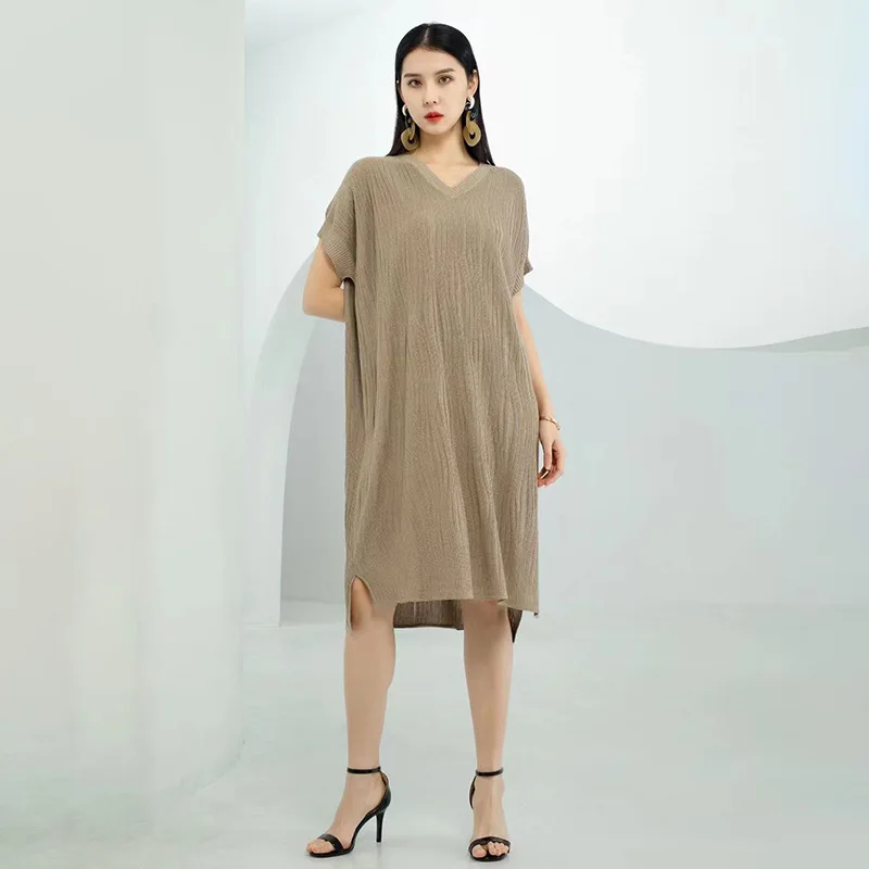 

Женское трикотажное платье SuperAen, элегантное вязаное платье с v-образным вырезом, весна-лето 2023