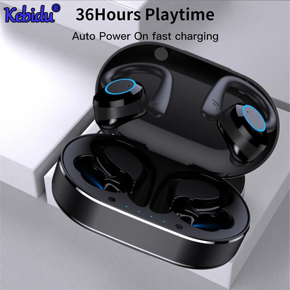 

Kebidu 9D Stereo Noise reduction Headsets with Mic IPX7 Waterproof Sports Earbuds TWS Touch Control Wireless Bluetooth Earphones