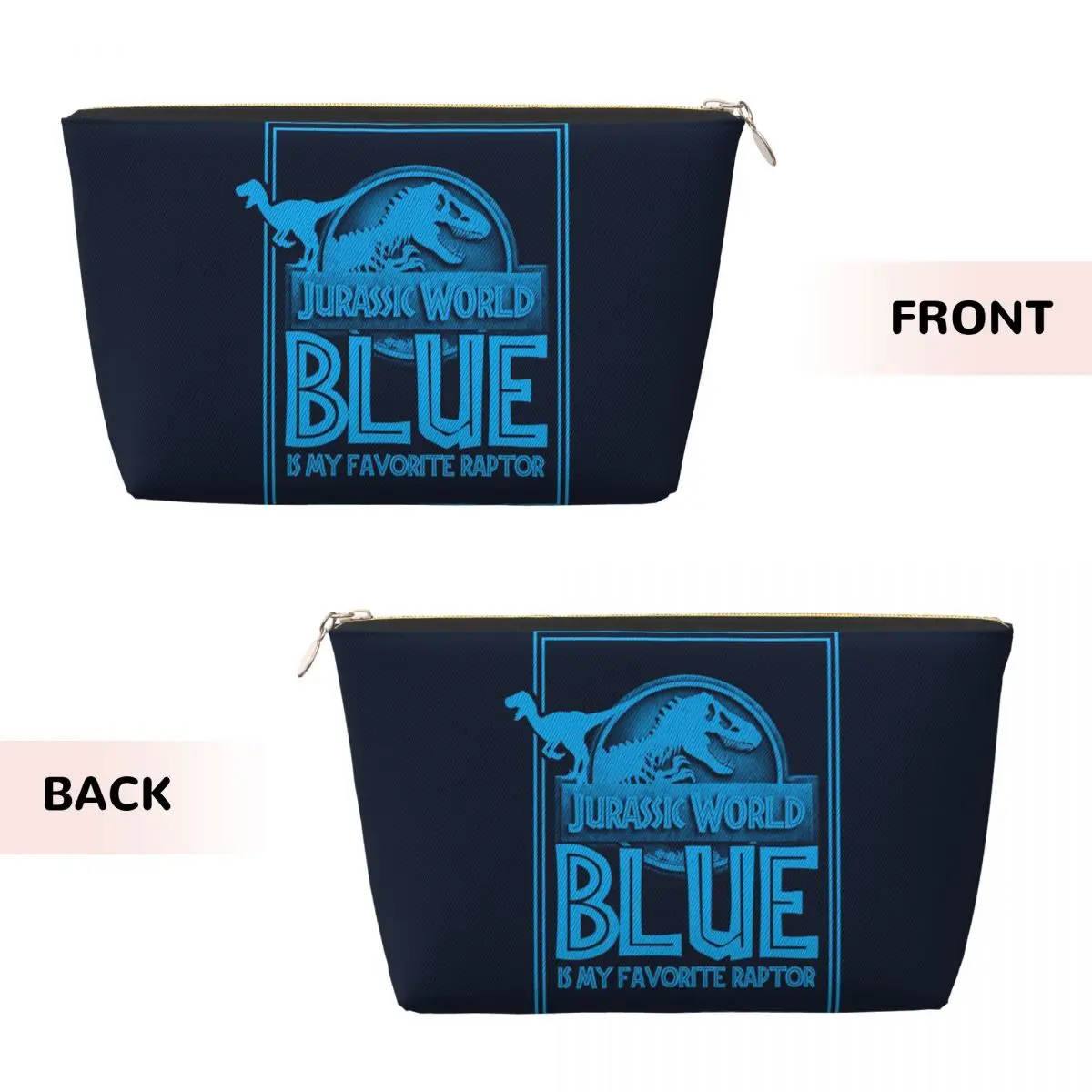 Фото Мир Юрского периода Blue Is My Favorite Raptor Женская косметичка Дорожный органайзер для макияжа Сумка для хранения туалетных принадлежностей Dopp Kit Box №3