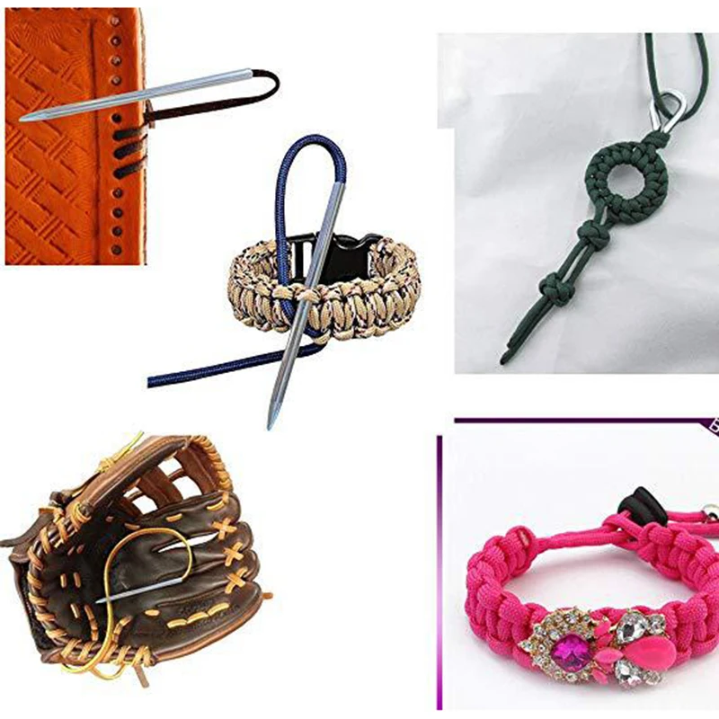 

9pcs Paracord Stitching Kit Paracord Stitching Set Stainless Steel Umbrella Rope Needle Bracelet Flattener Knitting Needles