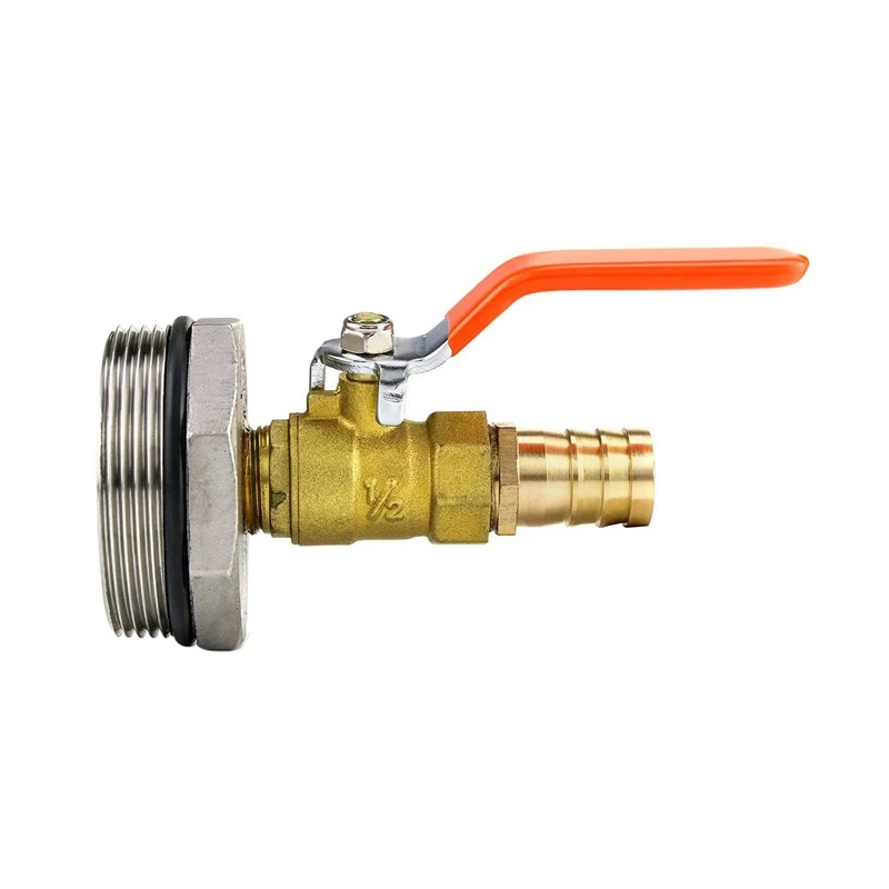 

2Inch Drum Faucet External Thread Adapter Brass Barrel Straight-Type Faucet 20Mm Outlet For 55 Gallon Drum