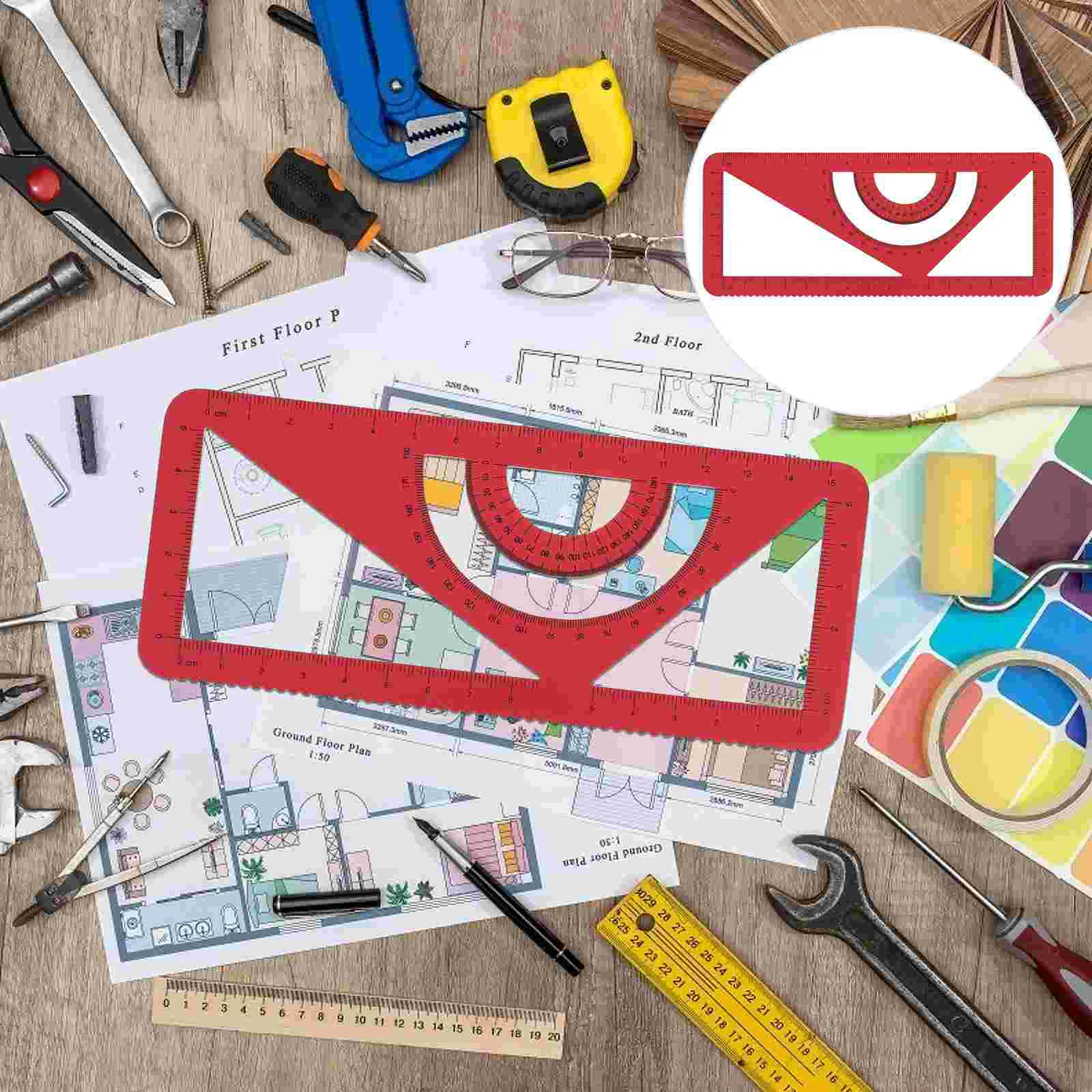 

Ruler Set Geometry Tools Measuring Angle Accurate Measurement Drawing Drafting Architects Rset Engineering Protracto Alloy