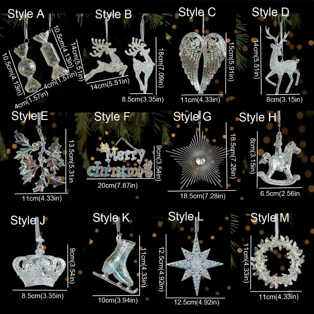 Лось/корона/конфеты/крыло Рождественская елка акриловая подвеска Красочная