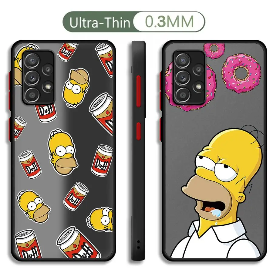 Disney S-Simpsons Family Phone Case for Samsung Galaxy A73 A23 A72 A22 A52 5G A53 A32 A54 A34 A13 A33 A24 A14 Soft Cover