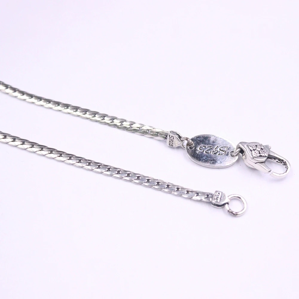 Настоящая твердая цепочка из стерлингового серебра 925 пробы для мужчин и женщин 3