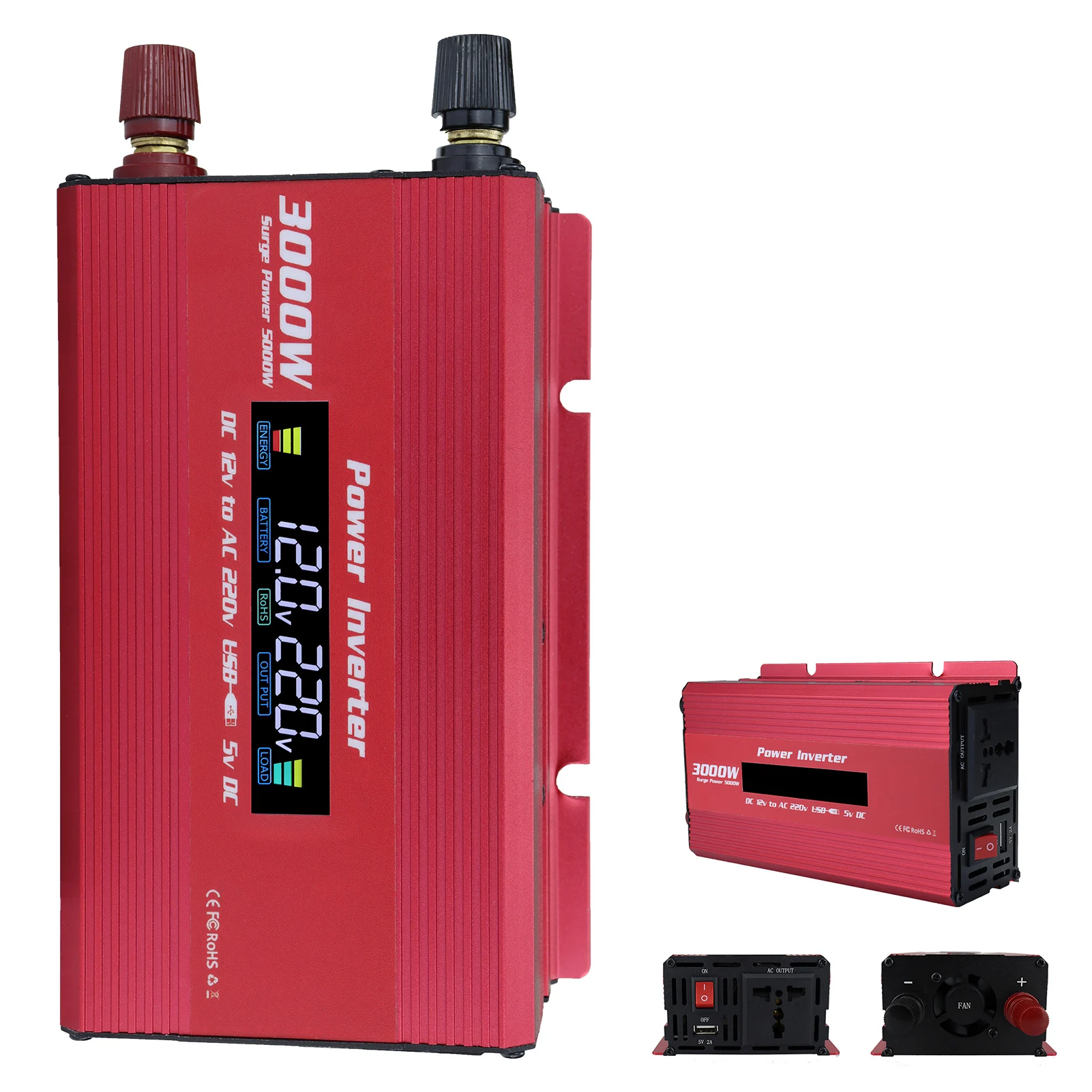 

Auto Power Inverters Modified Sine Waves 5000W Inverter 12v To 110v AC Converter USB Inverter And Car Cigarettes Lighter For