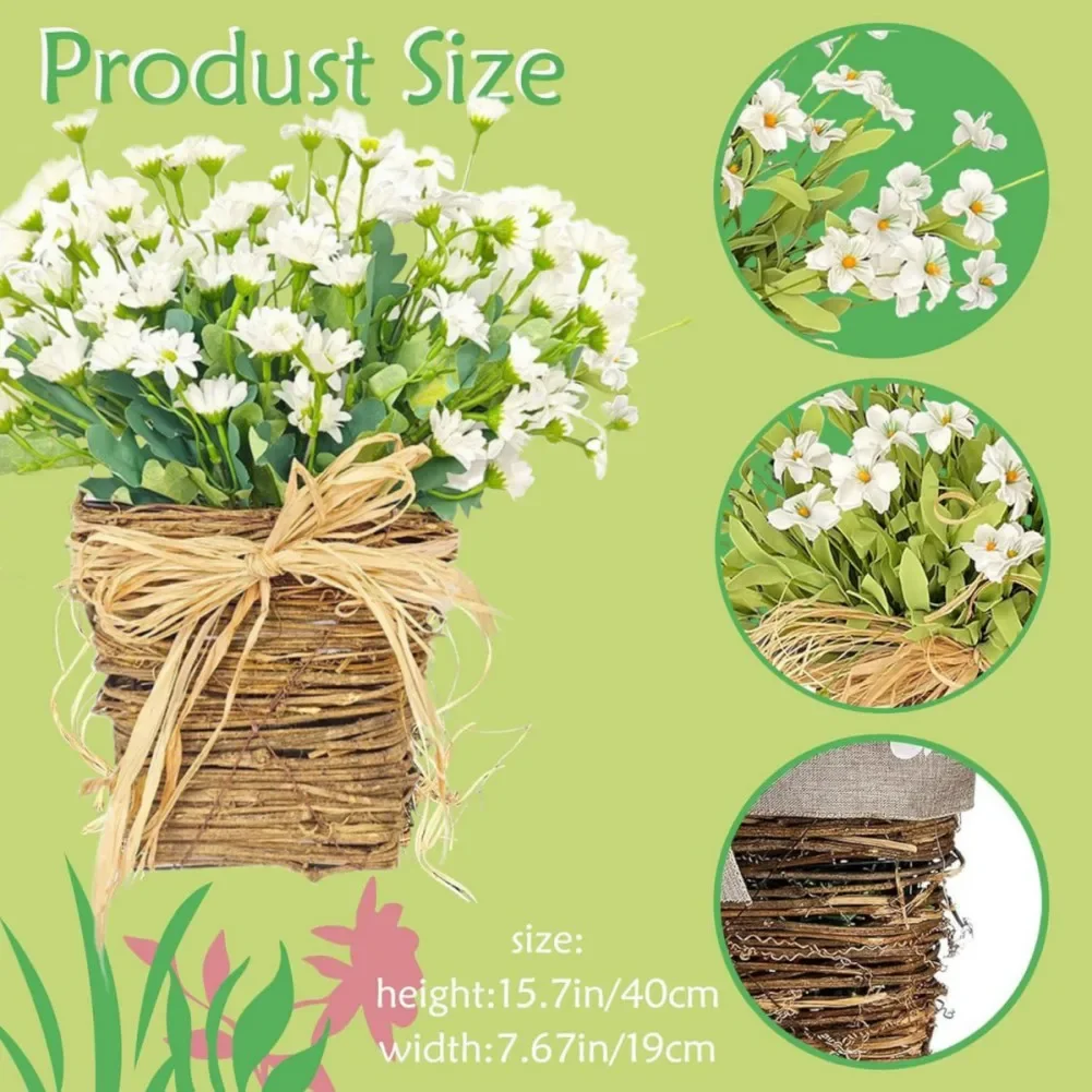 Искусственный Венок Marguerite Подвесная Декоративная Корзина Цветочный Для Дома