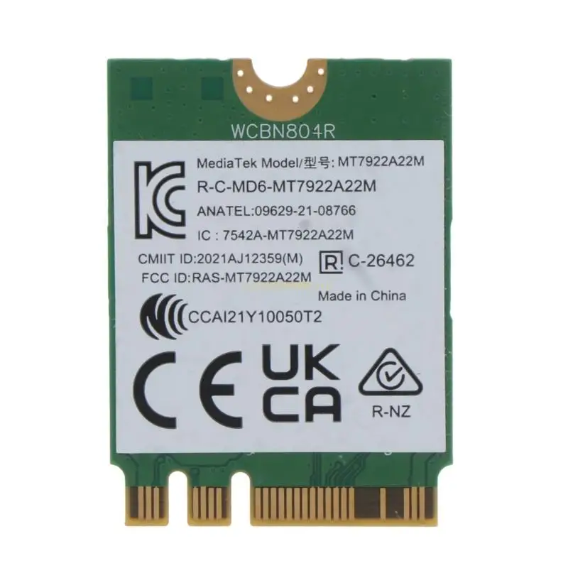 

WiFi 6E Wireless Card MT7922 5.2 Tri-Band 2400Mbps Adapter 63HD