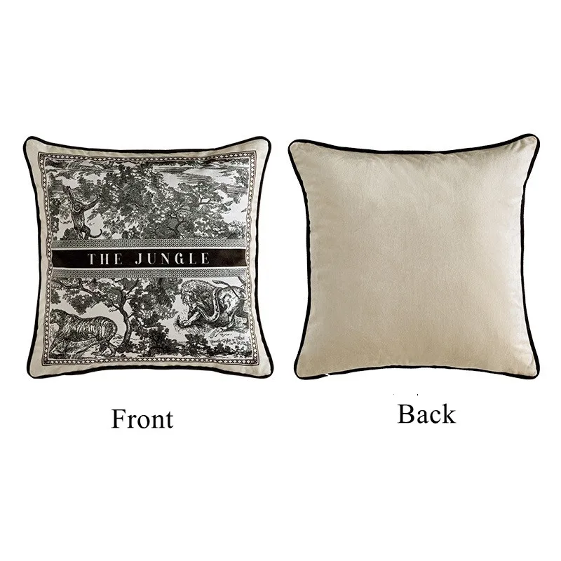 

Бархатная наволочка Formaso, бежевая, птицы