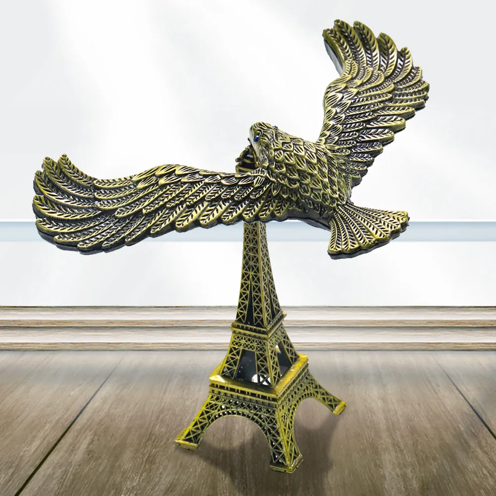 

Charms Levitation Balance Eagle Falcon Gravity Bird Paris Eiffel Tower Building Metal Ornament Office Desktop Crafts Figurines