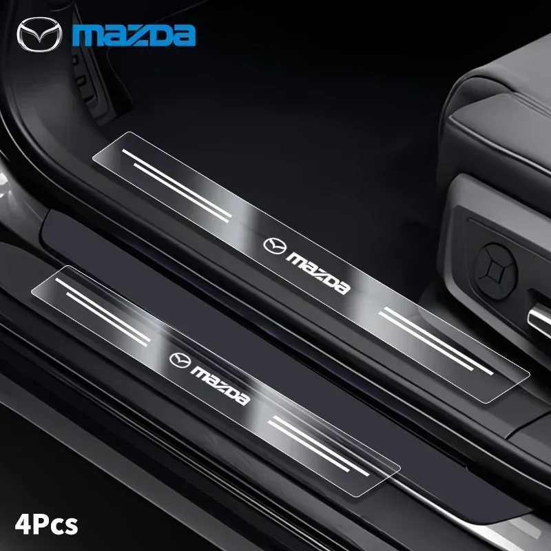 4 шт. защитные наклейки на пороги автомобиля для Mazda skyфитнес CX3 CX5 CX8 3 Axela 6 Atenza