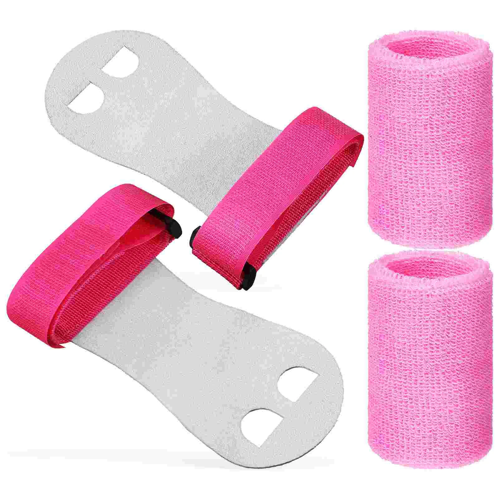 

4 Pcs Gloves Kids Palm Protector Gymnastics Grips Adjustable Wristbands Bar Cowhide Child