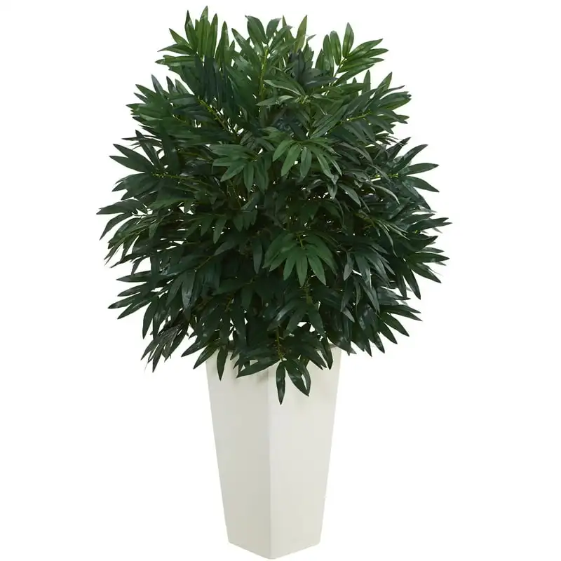 

Double Bamboo Artificial Plant in White Vase, Green