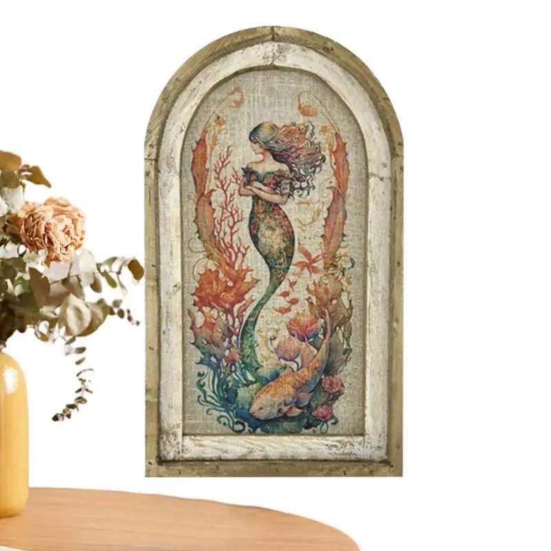 

Винтажная картина на стену в богемном стиле с цветочным рисунком, деревянная рамка, цветок, бабочка, Настенный декор, цветочное изображение для двери