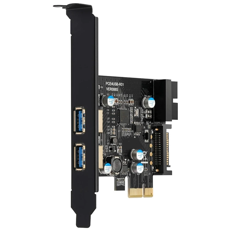 

USB 3.0 Expansion Card PCI-E 2 Port PCI Express Expansion Cards 19-Pin Power Connector For Desktops PC With Drive CD