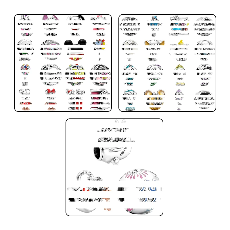 

925 Sterling Silver Charms Beads For Bracelets Women DIY Jewelry Making Alice Mouse Balloons Robot Padlock Love Hearts Fireworks