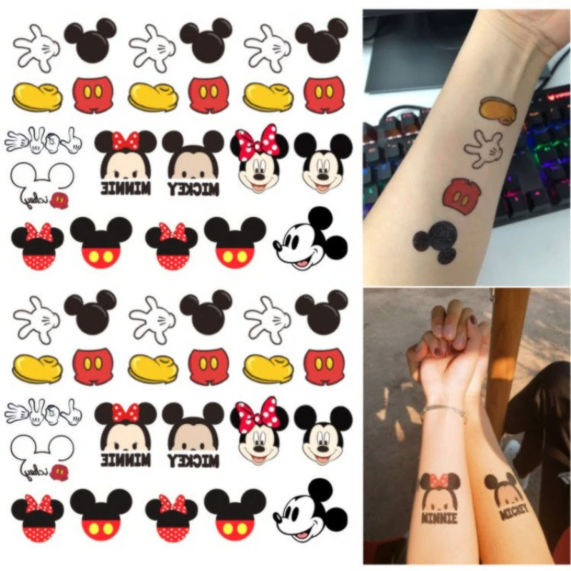 

Наклейки для татуировок Disney, Оригинальные Водонепроницаемые декоративные рисунки с изображением Микки