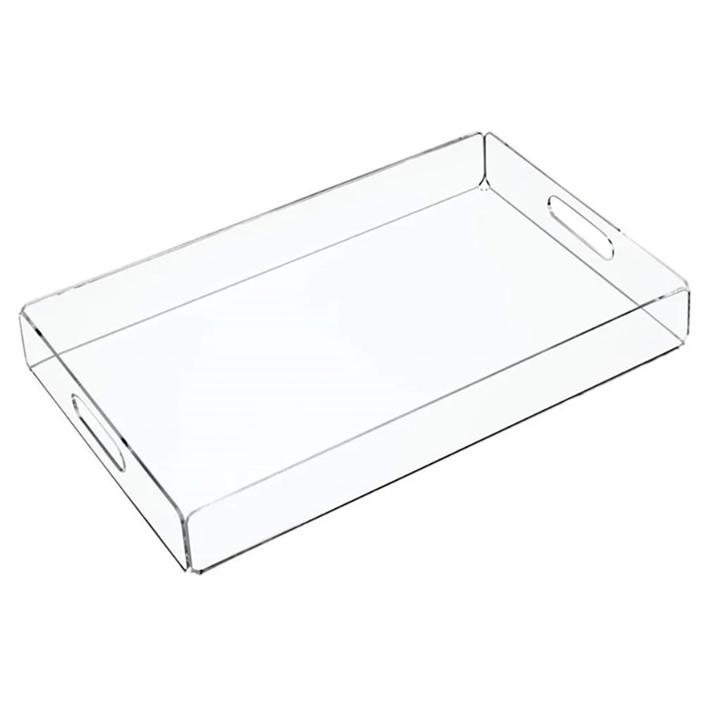 

Tray Serving Acrylic Platterclear Tea Platestable Appetizer Ottoman Party Decorative Handles Salad Trays Wedding Potnut Dip Chip