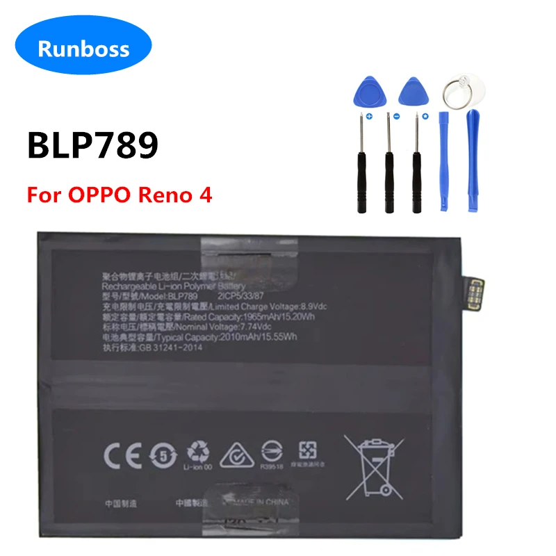 Оригинальный 4020 мАч BLP789 высококачественный запасной аккумулятор для мобильного телефона Oppo Reno 4 Reno4