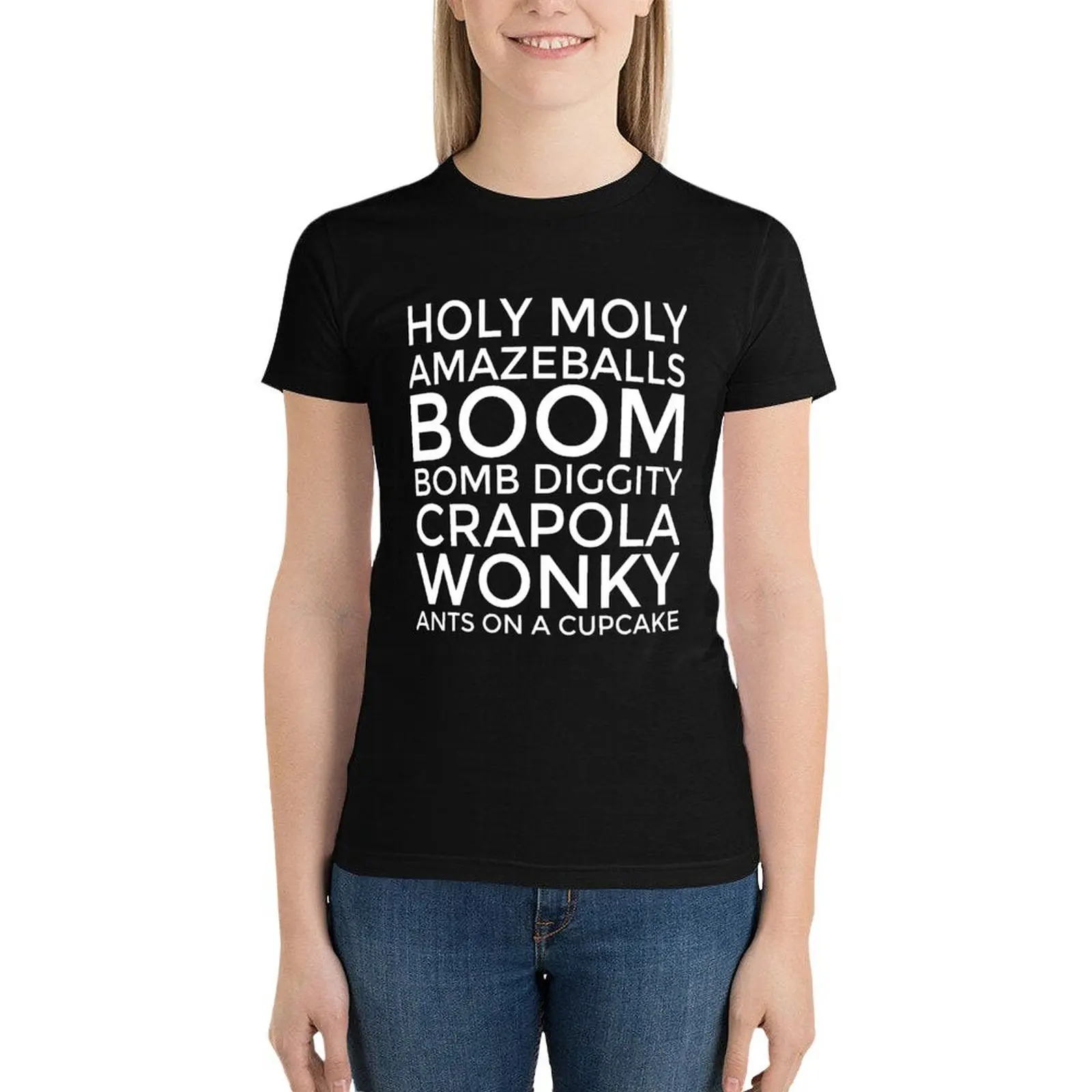 Holy Moly Amazoneballs Boom Bomb Diggity Crapola Wonky ants on a Cupcake Футболка Топы Эстетическая одежда