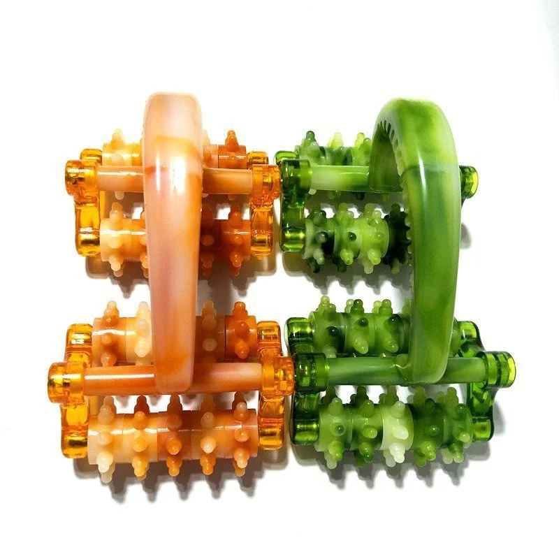 

Muscle Roller Plastic Round Handle 4 Wheels Muscle Massage Roller Manual Deep Tissue Massage Roller For Muscle