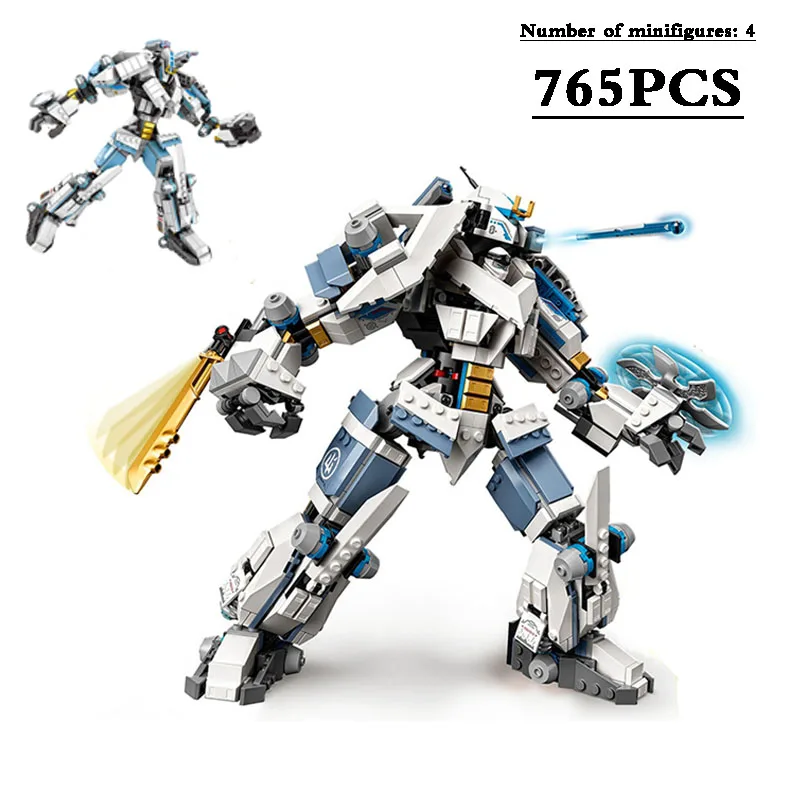 

2021New 765PCS Zane's Titan Mech Battle Compatible with 71738 4 Figures Bricks Building Blocks Diy Toys for Boy Birthday Gifts