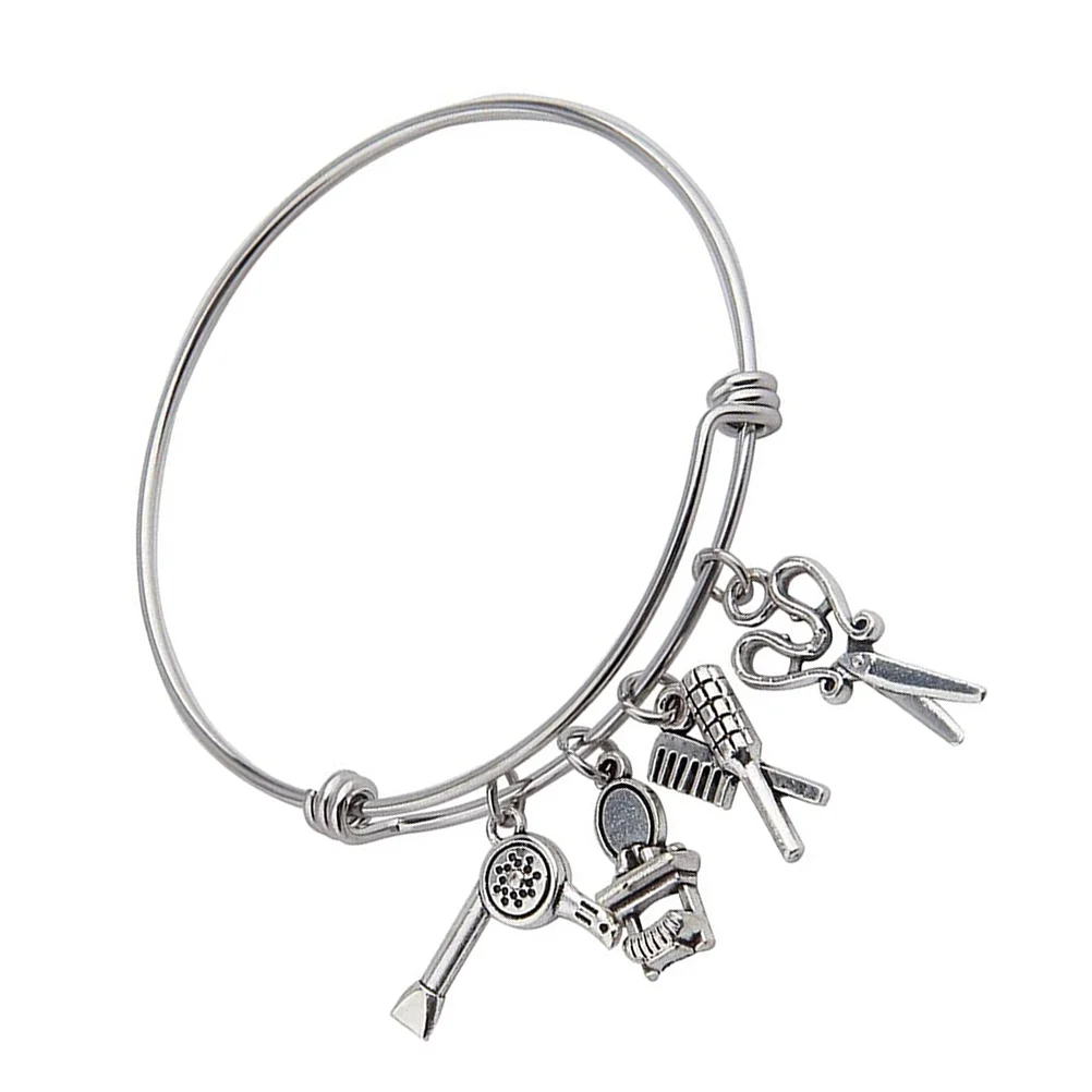 

Stylist Bracelet Hair Retirement Gift Beautician Hairstylist Graduation Hairdresser Charm Charms Bracelets