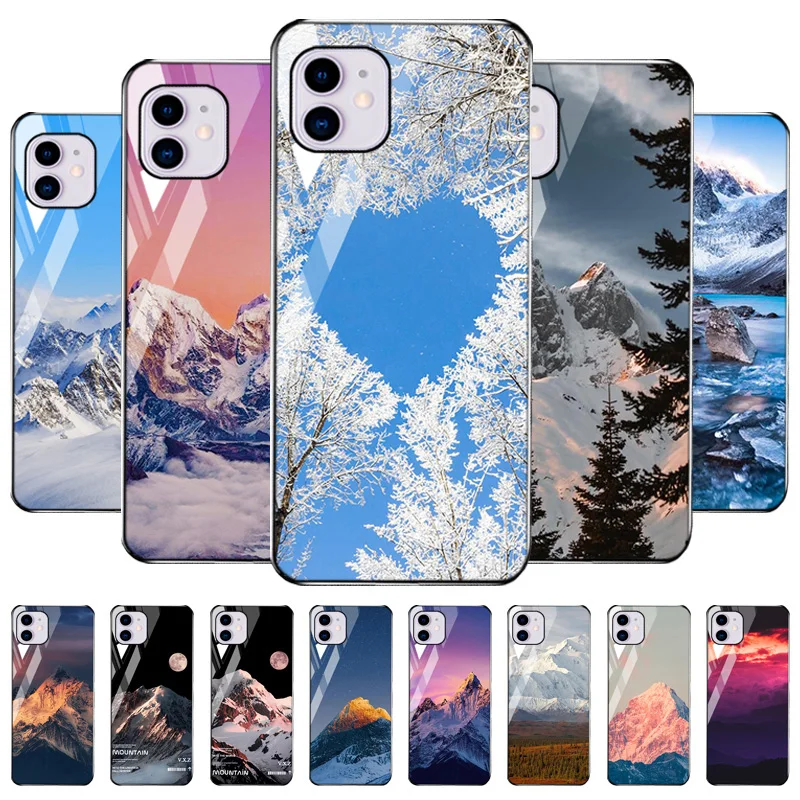 

iPhone13 Case For iPhone 11 Cover Tempered Glass Funda iPhone11 13 12 Pro Max XR XS Max 7 8 6 6S Plus SE 2022 2020 Soft Bumpers